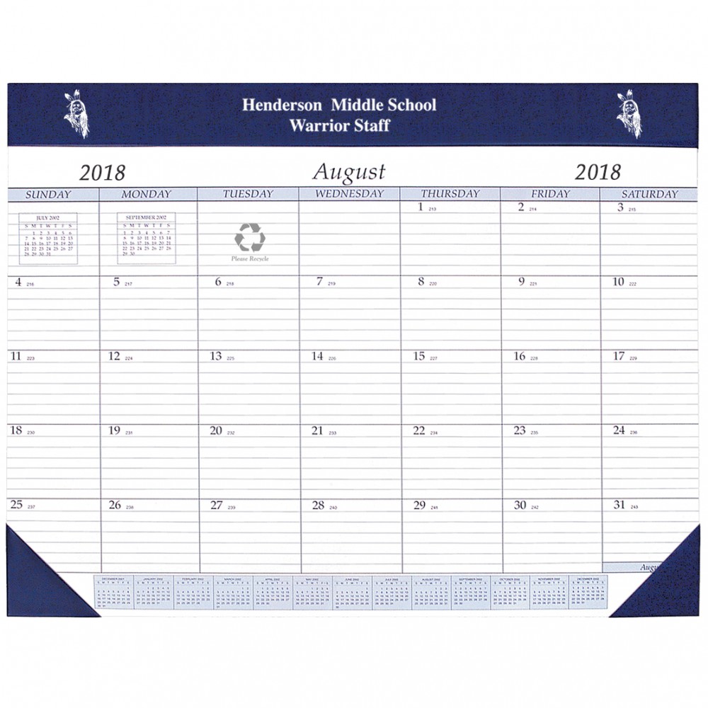 Academic Desk Calendar Pad Custom Imprinted