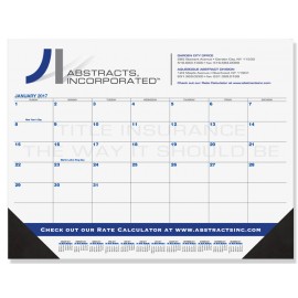 Black & Black Calendar Desk Pad w/One Color Imprint (21"x17") Logo Printed  Black & Black Calendar Desk Pad w/One Color Imprint (21"x17") Logo Printed