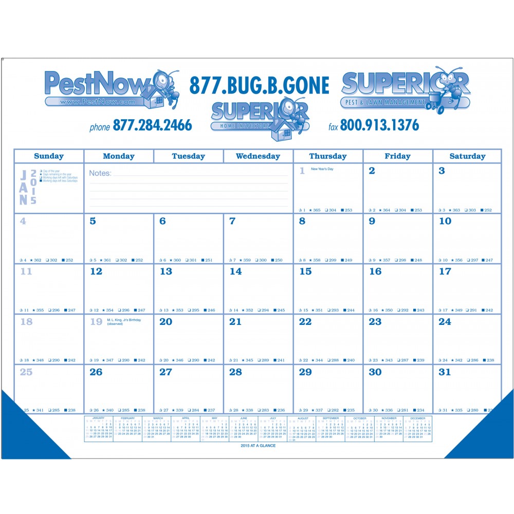 Logo Printed 12 Month Calendar Desk Pad Logo Printed 12 Month Calendar Desk Pad