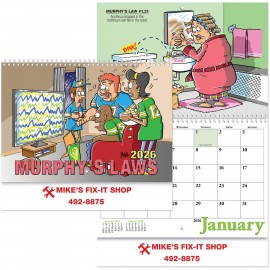 Murphy's Laws Wall Calendar Spiral Logo Printed