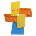 Logo Printed Plastic Windmill Desk Calendar,Pinwheel
