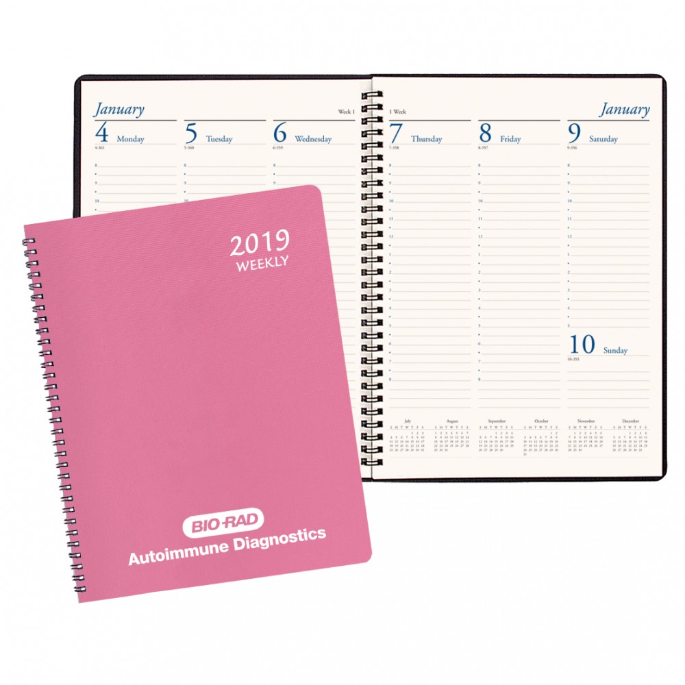 Custom Imprinted Professional Weekly Desk Appointment Planner w/ Twilight Cover