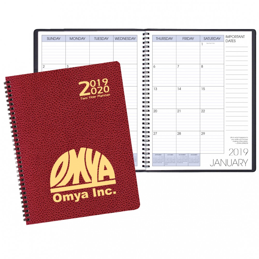 Two Year Monthly Desk Planner w/ Cobblestone Cover Custom Imprinted Two Year Monthly Desk Planner w/ Cobblestone Cover Custom Imprinted
