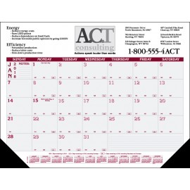 Standard 1 Color Desk Pad Calendar Logo Printed