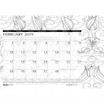 Whimsical Black & White Doodle Imprinted Desk Pad Calendar (Academic Year) Custom Imprinted