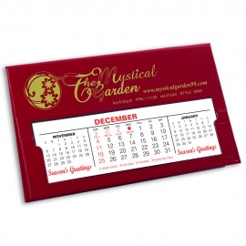 Logo Printed MMA Deskdate Desk Calendar, Red