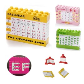 Logo Printed Creative Building Blocks Desk Calendar