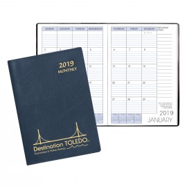 Monthly Desk Refillable Appointment Planner w/ Continental Vinyl Cover Custom Imprinted