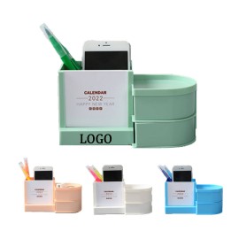 Desk Calendar With Mini Drawer Organizer with Logo  Desk Calendar With Mini Drawer Organizer with Logo