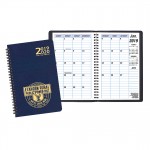 Custom Imprinted Two Year Monthly Desk Planner w/ Leatherette Cover