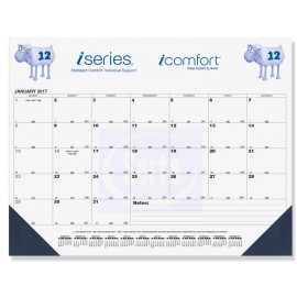 Custom Imprinted Black Calendar Desk Pad w/One Color Imprint & 13 Sheets (21"x17")