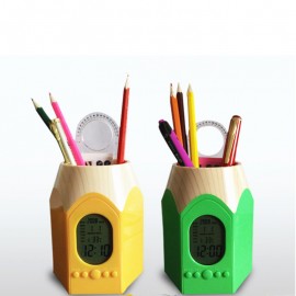 Pen Holder With Clock Custom Imprinted  Pen Holder With Clock Custom Imprinted