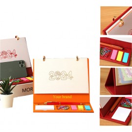 Custom PU multifunctional Desk Calendar with Logo