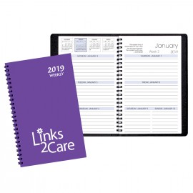 Branded Weekly Desk Appointment Planner w/ Technocolor Cover