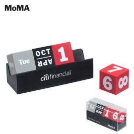 MoMA Cubes Perpetual Calendar (Gray, Black & Red Cubes) Logo Printed