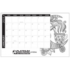 Coloring Page Desk Pad Calendar (17"x11") Logo Printed
