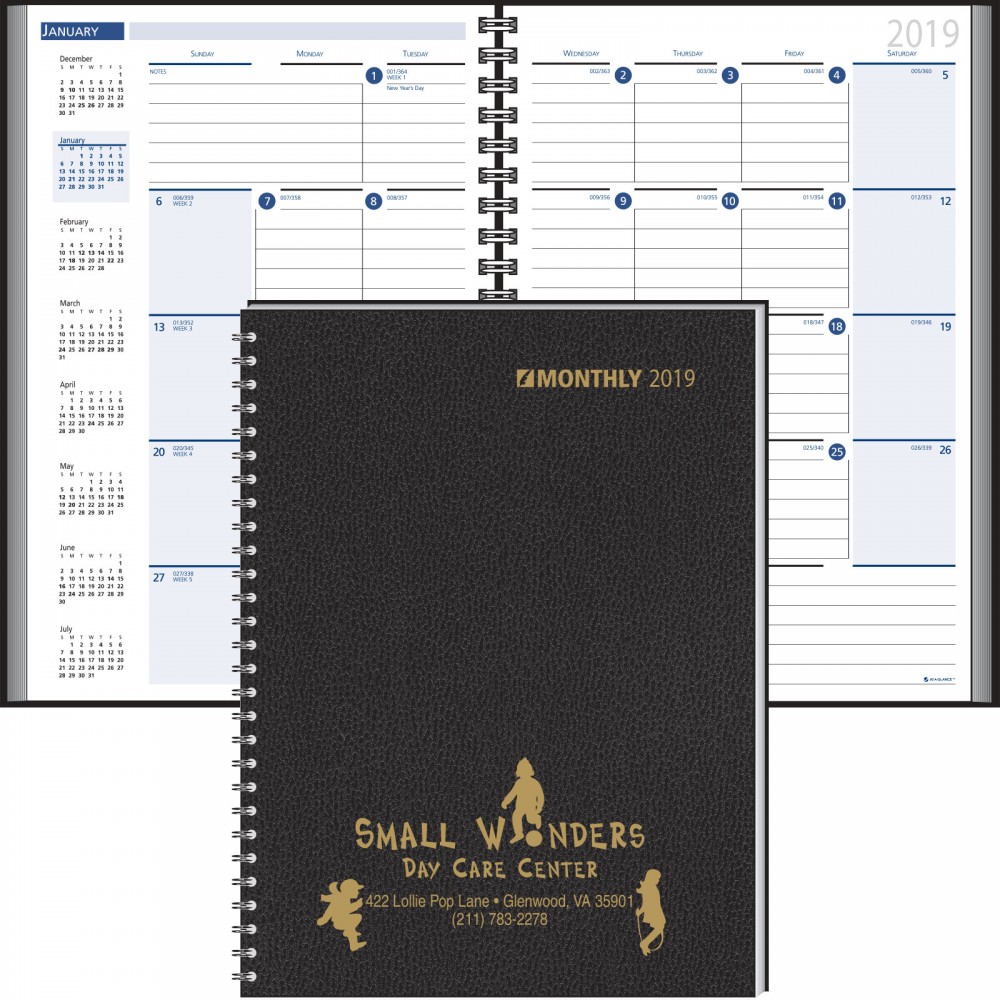 Branded 2019 Monthly Desk Partner Stitched to Cover Branded 2019 Monthly Desk Partner Stitched to Cover