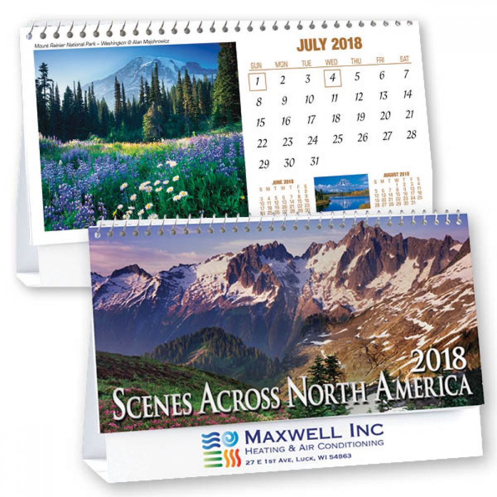 Logo Printed Scenic America Desk Calendar