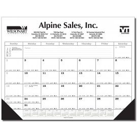 Desk Blotter Monthly Calendar - Black Grid Logo Printed  Desk Blotter Monthly Calendar - Black Grid Logo Printed