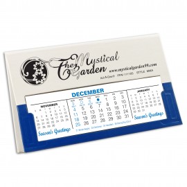 Branded MMA Deskdate Refillable Desk Calendar White/Blue