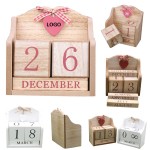 Wood Cube Desktop Calendar Branded