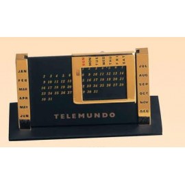 Custom Imprinted Gold Plated Column & Black Perpetual Calendar  Custom Imprinted Gold Plated Column & Black Perpetual Calendar