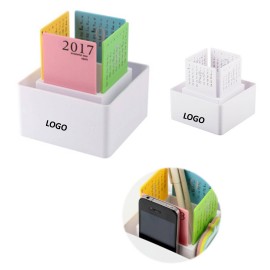 Design Plastic Desk Calendar With Pen Holder Logo Printed
