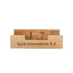 Wooden Cube Calendar Blocks with Stand Logo Printed