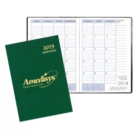 Custom Imprinted Monthly Desk Saddle Stitched Appointment Planner W/ Leatherette Cover  Custom Imprinted Monthly Desk Saddle Stitched Appointment Planner W/ Leatherette Cover