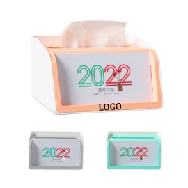 Desktop Tissue Holder With Calendar with Logo