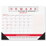 Red & Black Calendar Desk Pads w/Side Note Lines & One Color Imprint (21 3/4"x17") Logo Printed