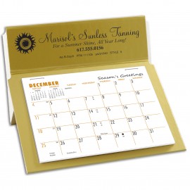 5 Rite-A-Dex Mini Memo Desk Calendar, Gold/White Branded  5 Rite-A-Dex Mini Memo Desk Calendar, Gold/White Branded