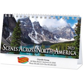 Full Color Scenes Across America Desk Calendar Logo Printed  Full Color Scenes Across America Desk Calendar Logo Printed