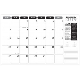 Logo Printed Desk Pad Calendar w/Right Side Note (17"x11")