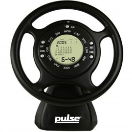 Steering Wheel Clock/ Calendar-BLACK Logo Printed  Steering Wheel Clock/ Calendar-BLACK Logo Printed