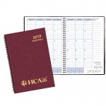 Custom Imprinted Monthly Desk Wire Bound Appointment Planner w/ Shimmer Cover