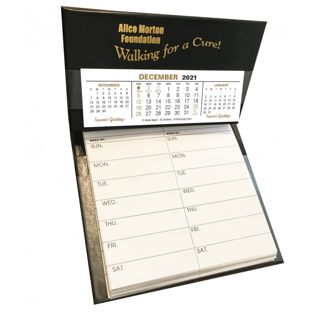 Note-A-Date Bi-weekly Memo Pad Desk Calendar, Black-- 25% off list price good until 8/01/23 Custom Imprinted