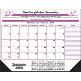 Branded Desk Pad Calendar w/Right Side Notation Field  Branded Desk Pad Calendar w/Right Side Notation Field