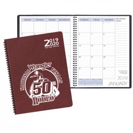 Two Year Monthly Desk Planner w/ Leatherette Cover Branded  Two Year Monthly Desk Planner w/ Leatherette Cover Branded