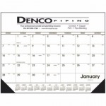 Logo Printed Triumph Black & White Desk Pad Calendar w/Vinyl Corners