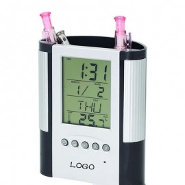 Desk Organizer with Clock Custom Imprinted