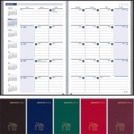 Logo Printed Ruled Monthly Format Stitched To Cover Desk Planner : 32 Page Planner 2024