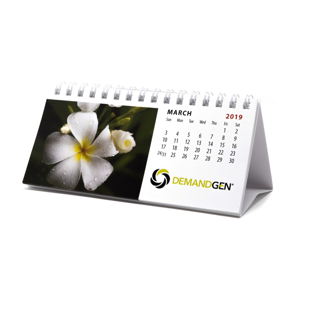 Branded Mini Nature, Floral or Seasonal Stock Photo Desk Calendar (5 1/2"x2 5/8")