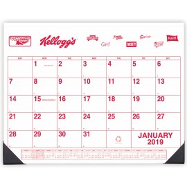 Logo Printed Custom Desk Pad Calendar (1 Color) - 17"x22"