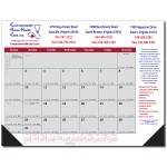 Logo Printed Desk Blotter Monthly Calendar - Maroon/Gray Grid