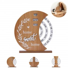 Wooden Manual Perpetual Desk Calendar Custom Imprinted