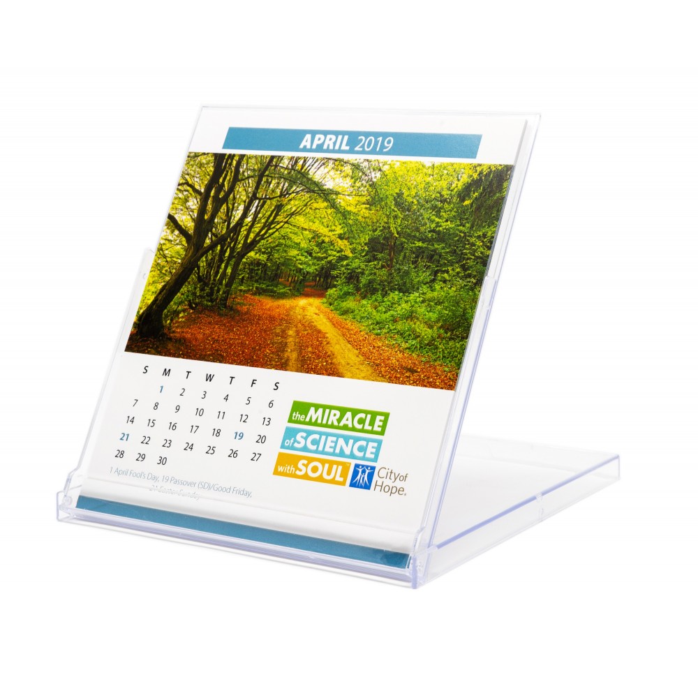 Nature, Floral or Seasonal Stock Photo Desk CD Case Calendar (4 5/8"x5 7/16") Logo Printed