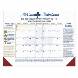 Custom Imprinted 12 Month Desk Calendar | 22" x 17" | 3 Imprint Areas | Blue & Gold Calendar Color
