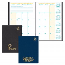 Academic Desk Monthly Planner w/ Morocco Cover : 2025-2026 with Logo