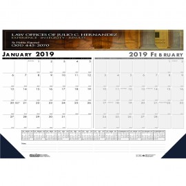 2-Month Compact Desk Pad Calendar w/2-Corners Branded